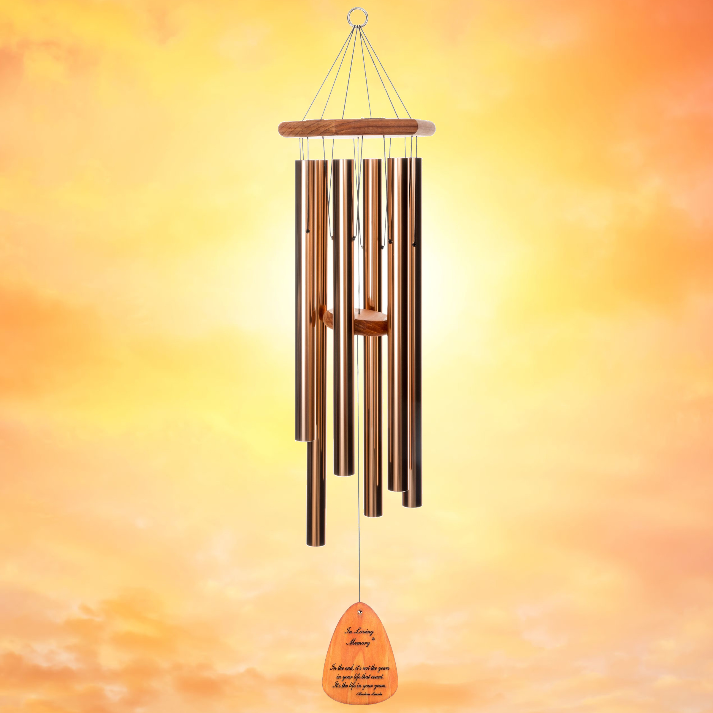 In Loving Memory 42 Inch Windchime - In the end, it's not the years... in Bronze